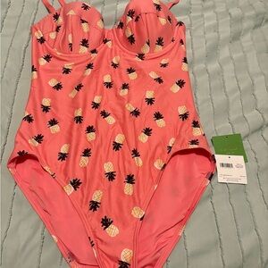 Kate Spade Apricot Pineapple Print Swimsuit